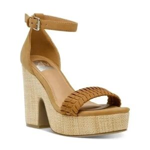 Dolce Vita | coda cream basket weave ankle strap block heel platform sandals 6.5